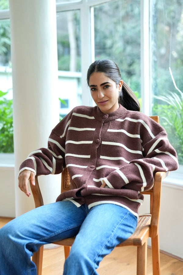 Striped Brown Cardigan