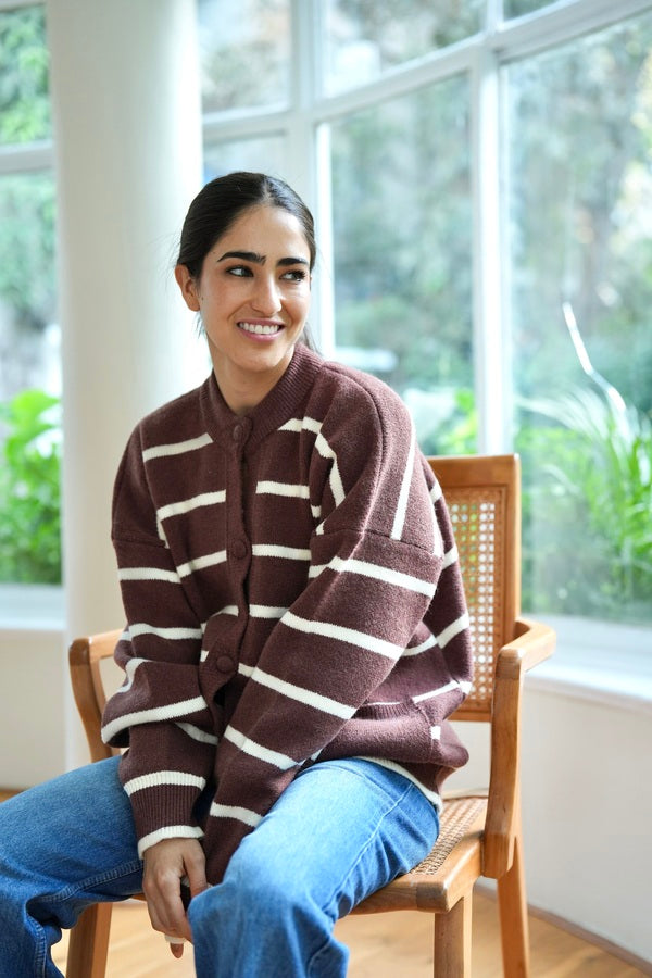 Striped Brown Cardigan