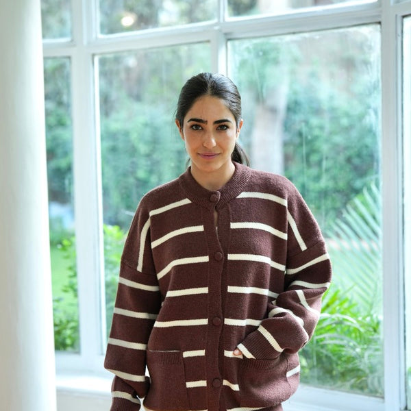 Striped Brown Cardigan