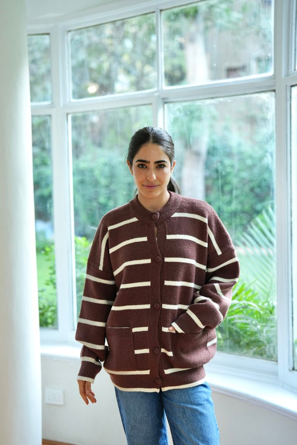 Striped Brown Cardigan
