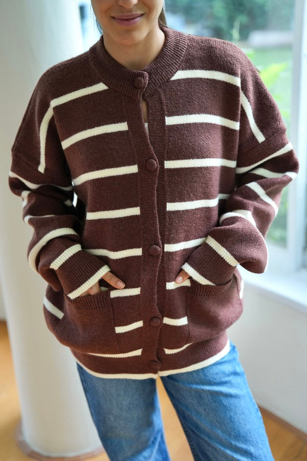 Striped Brown Cardigan