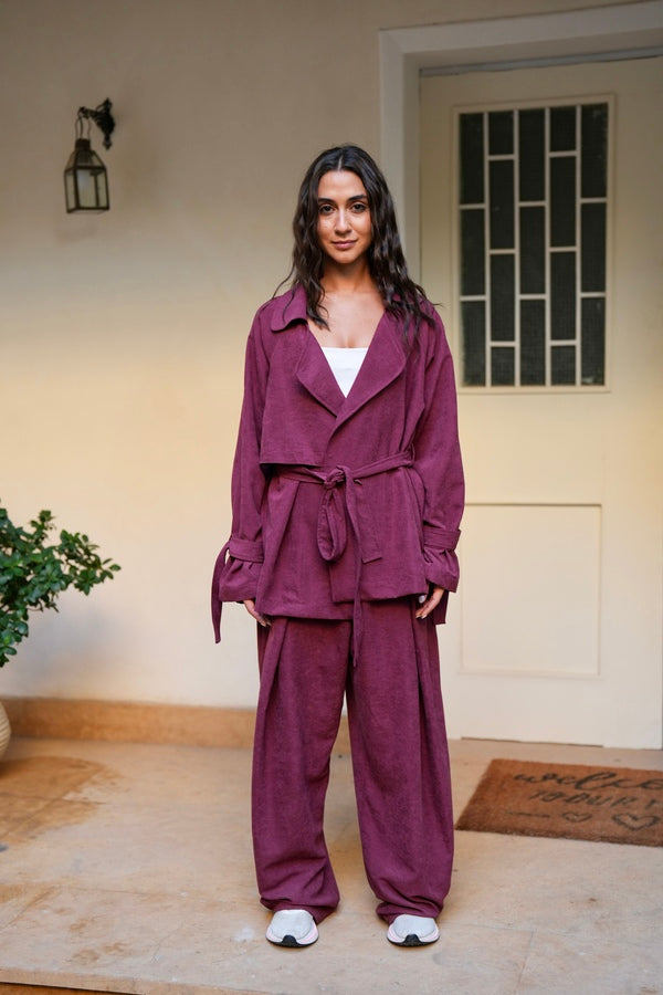 Burgundy Suede Set