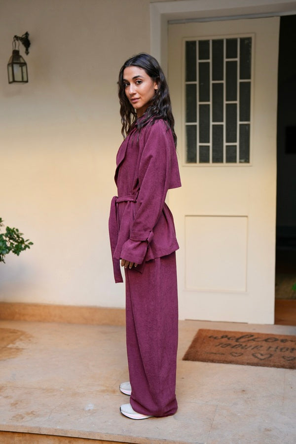 Burgundy Suede Set