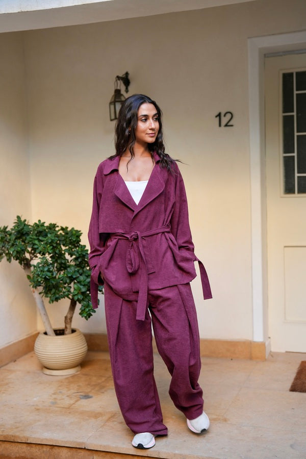 Burgundy Suede Set