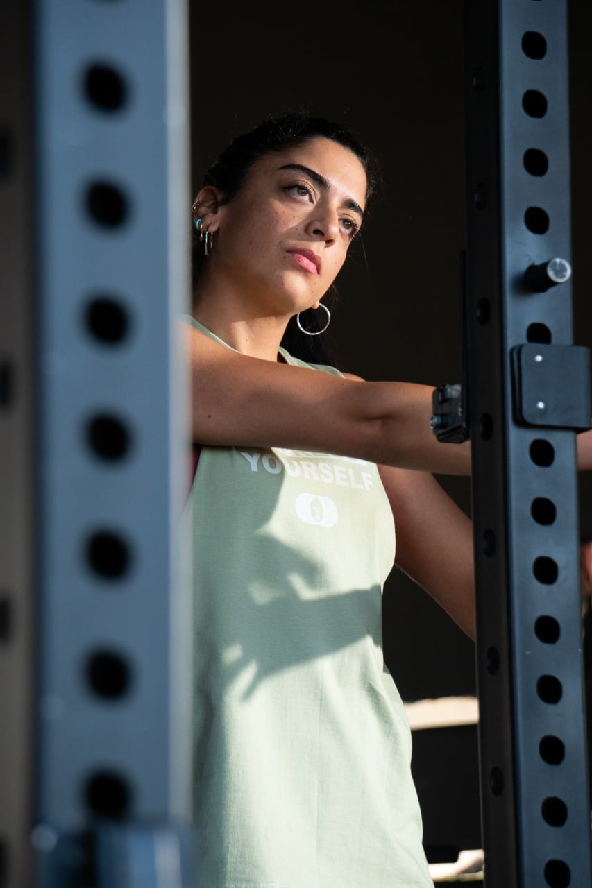Impress Yourself Open Tank Top In Lint Green