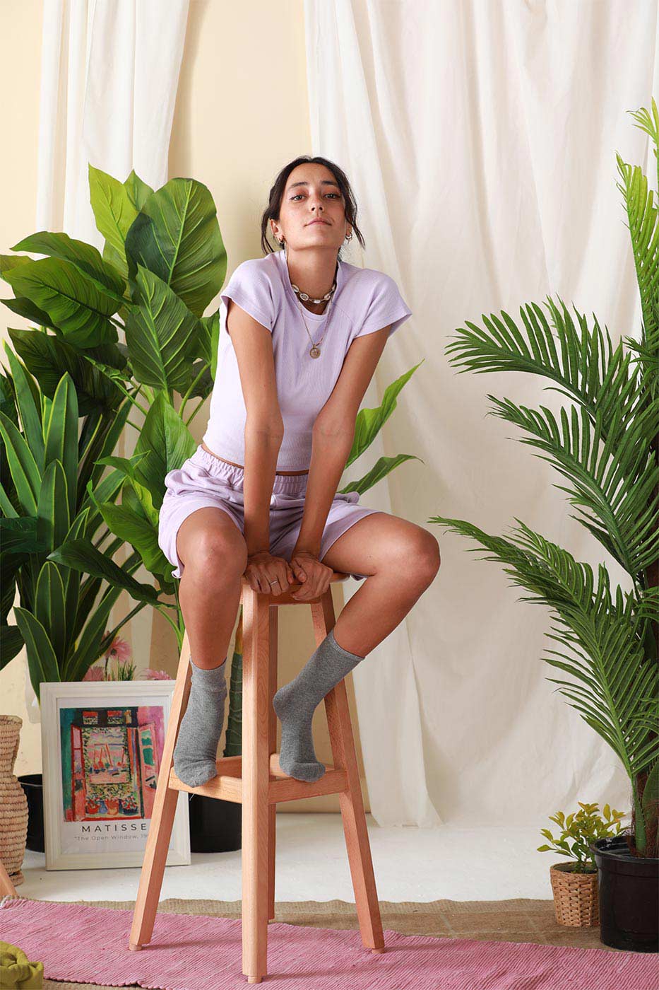 A Bermuda Shorts In Light Purple - DC OUTLET