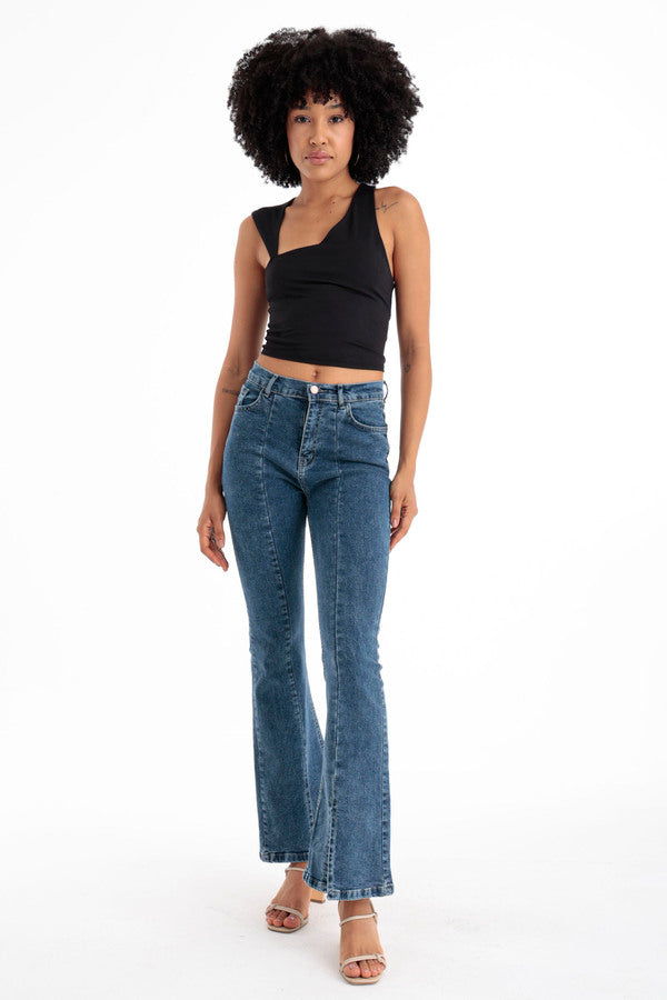 Rib-knit Crop Tank Top In Black