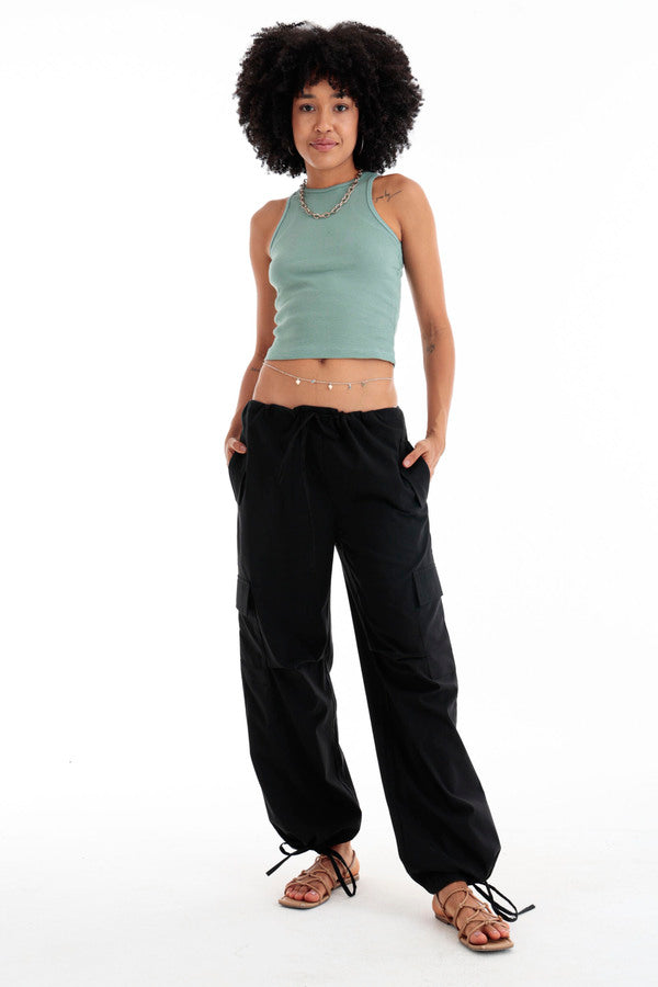 Ribbed Round Neck Tank Top In Mint