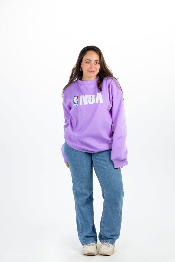NBA Oversized Crewneck In Purple - FYI