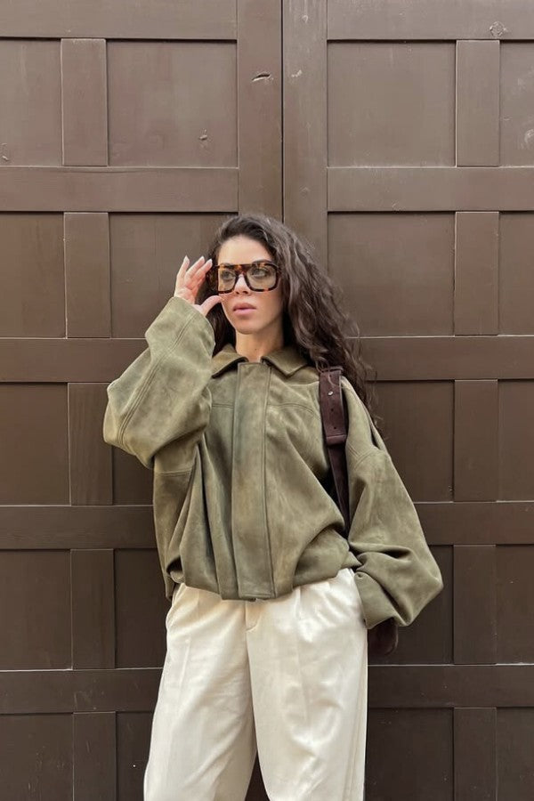Olive Suede Jacket