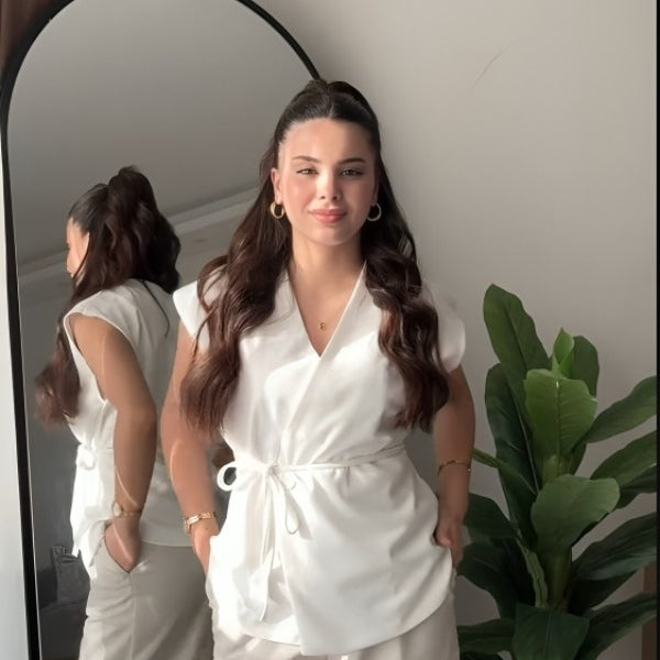 Wrap Oversized White Vest