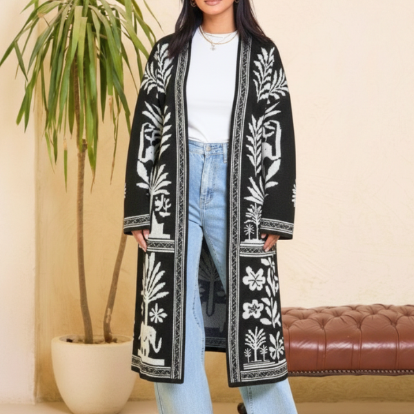 Tropical Black Kimono