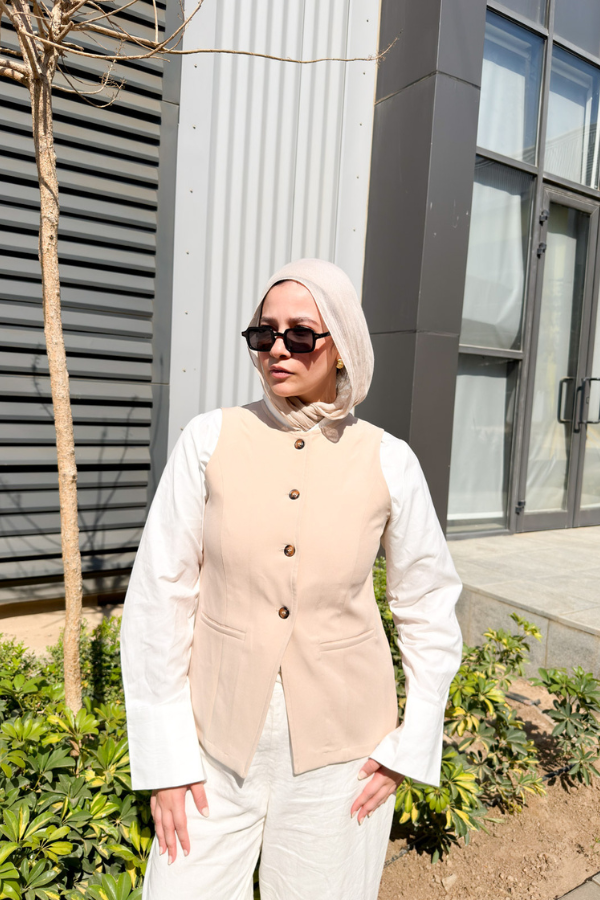 Classic Vest In Beige