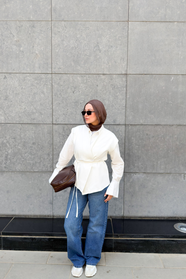 Wrap Oversized White Vest