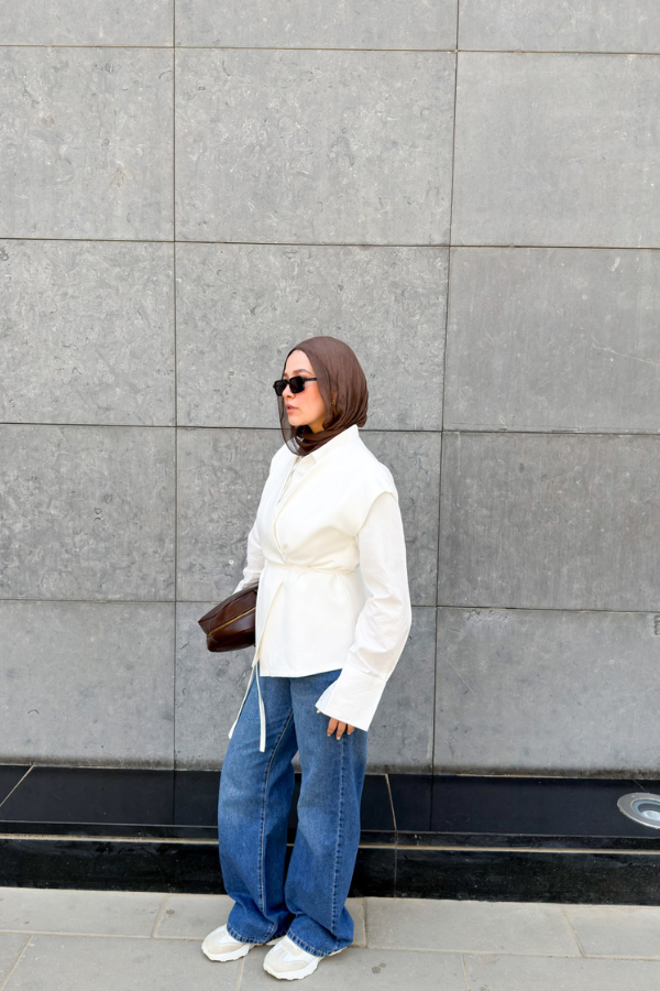 Wrap Oversized White Vest