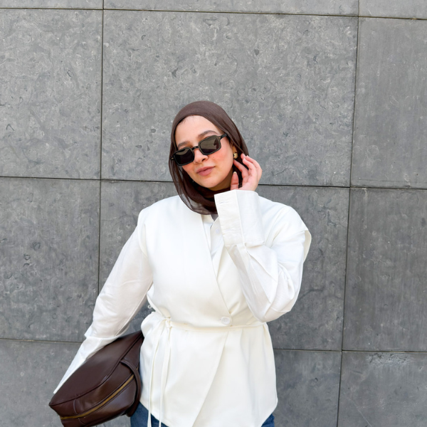 Wrap Oversized White Vest