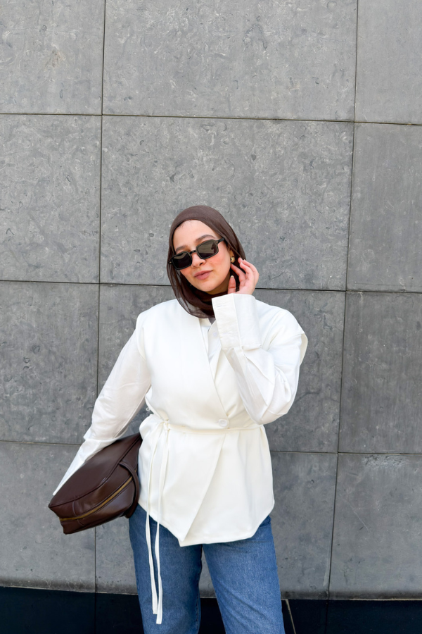 Wrap Oversized White Vest