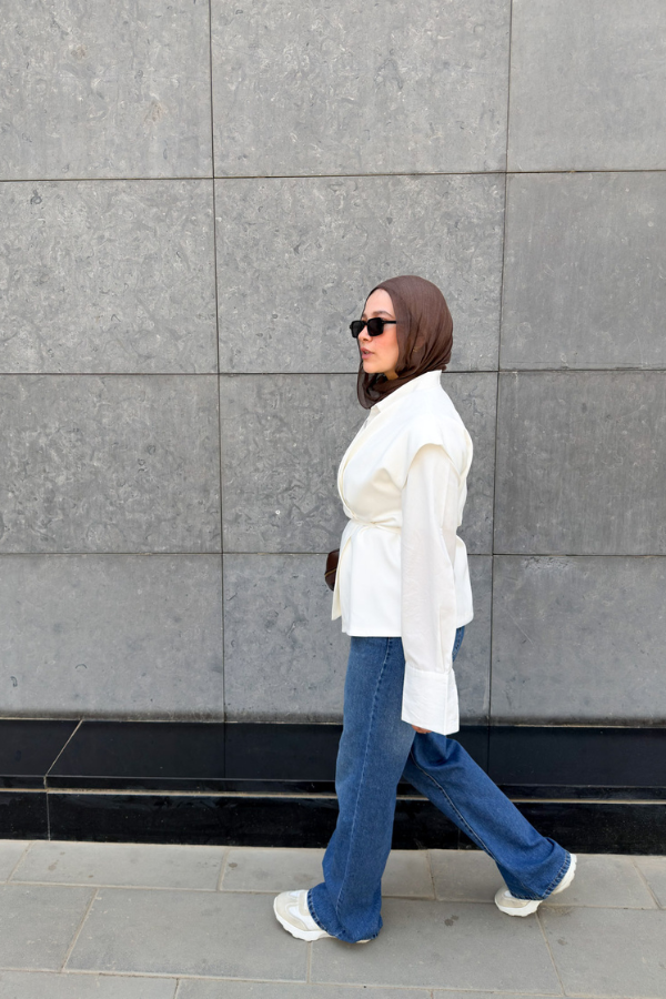 Wrap Oversized White Vest