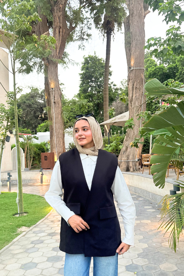 Classic Oversized Vest In Black