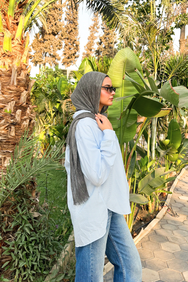 Oversized Striped Shirt In Blue