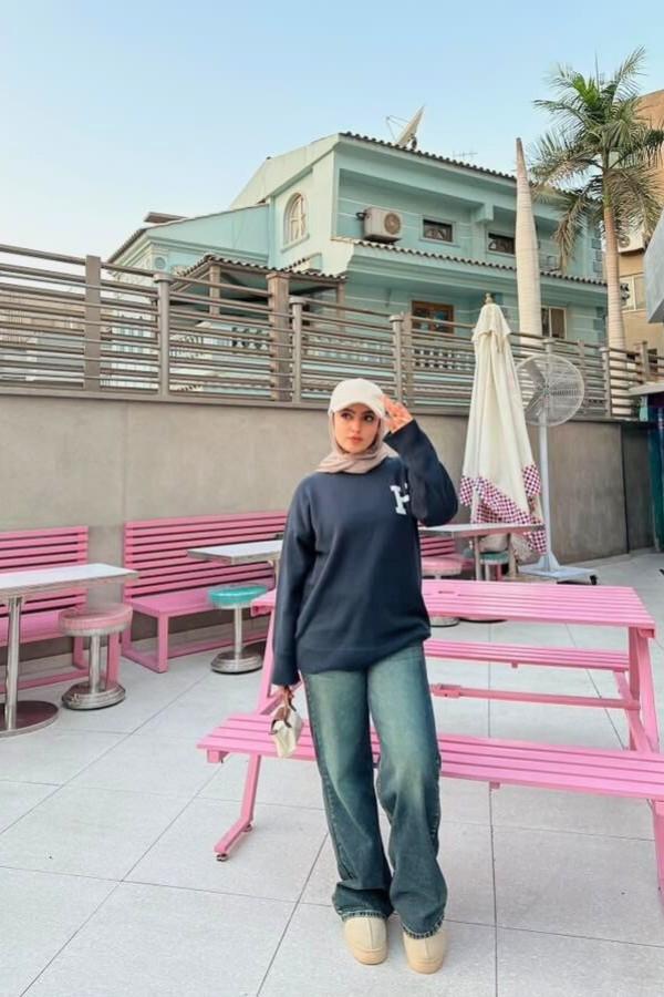 Oversized knitted Navy Blue Sweater