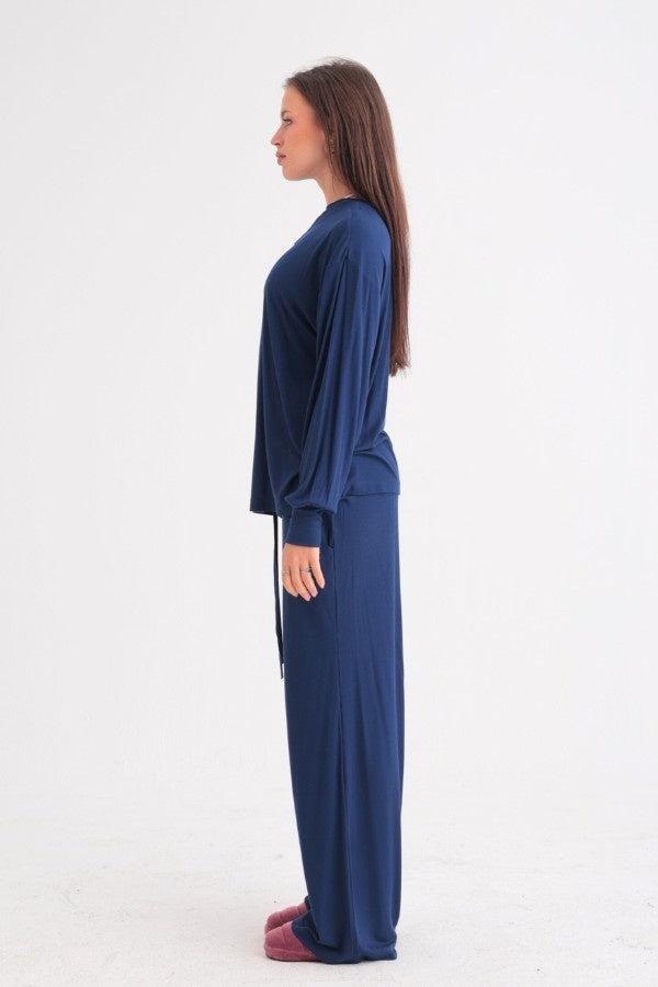 Lounge Away Pyjama Set In Navy Blue