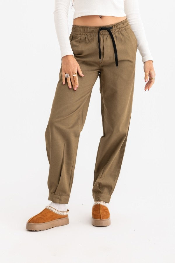 Gabardine Pants In Olive Green