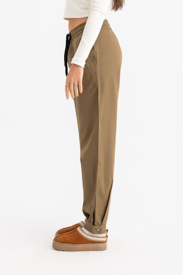Gabardine Pants In Olive Green