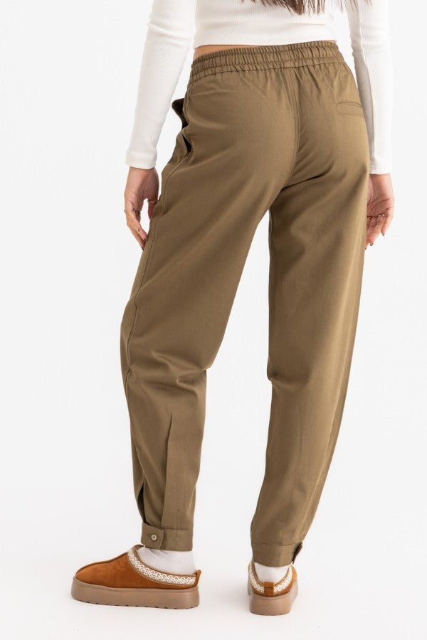 Gabardine Pants In Olive Green