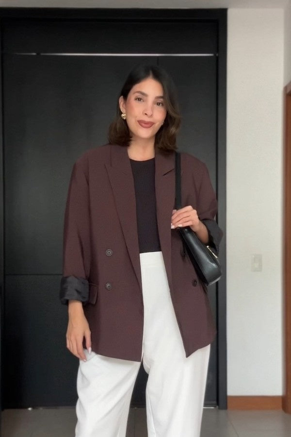 Basic Relaxed Brown Blazer