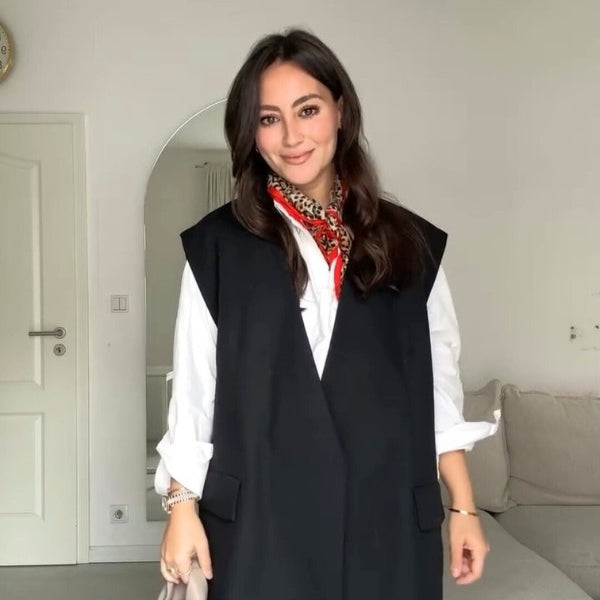 Classic Oversized Vest In Black