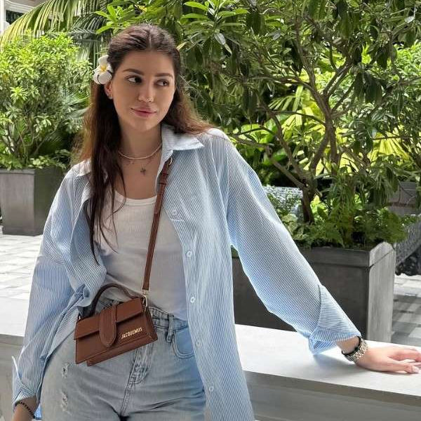 Oversized Striped Shirt In Blue