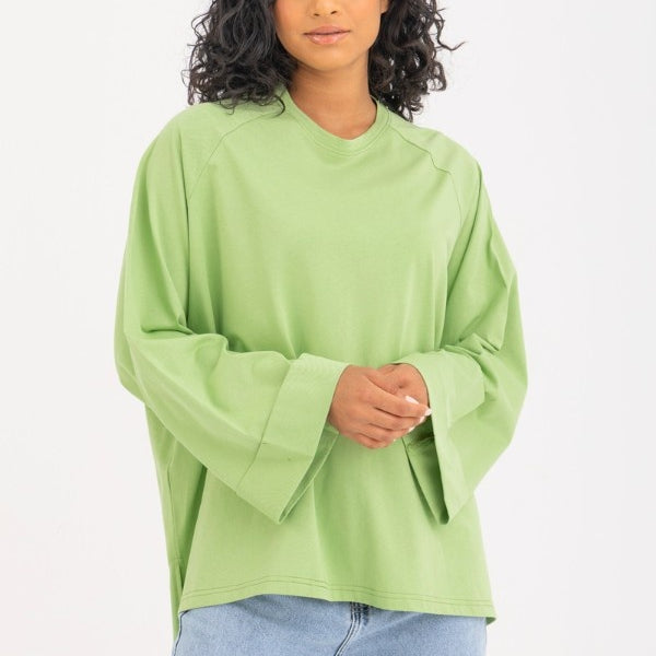 Oversized Green Long Sleeved Top