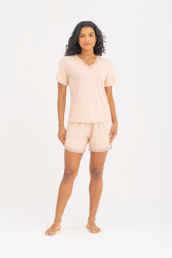 V-neck Short Pyjama Set