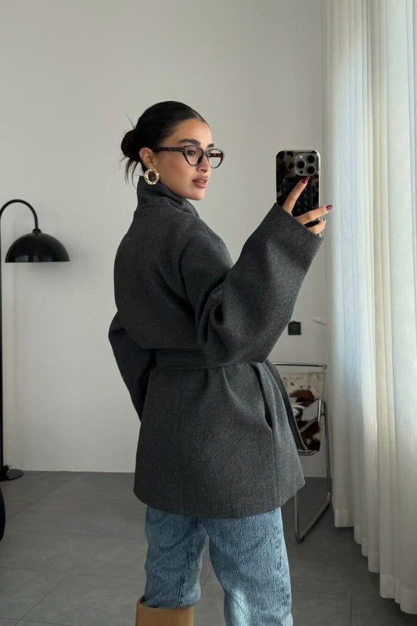 Classic Tied Up Grey Coat