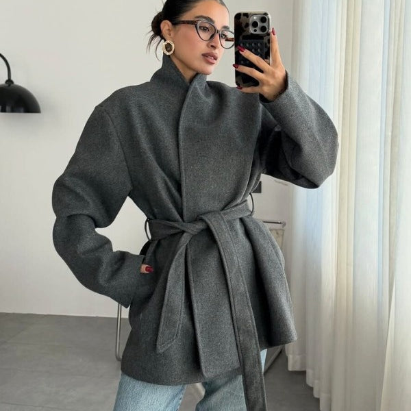 Classic Tied Up Grey Coat