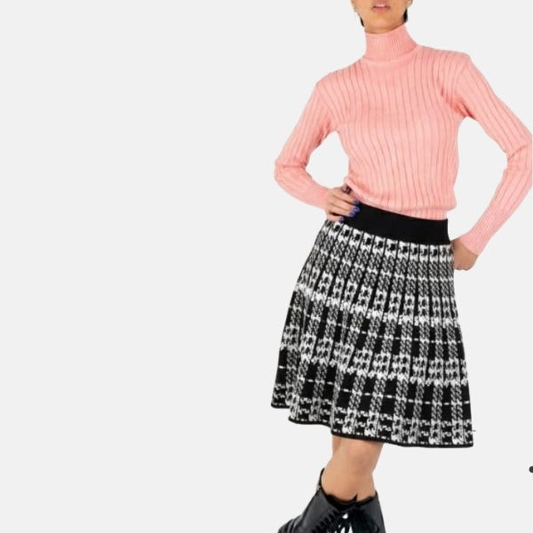 Black & White Checkered Skirt