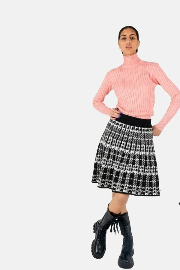 Black & White Checkered Skirt