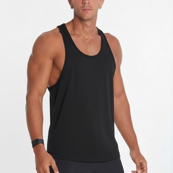 Black lining Tank Top In Black
