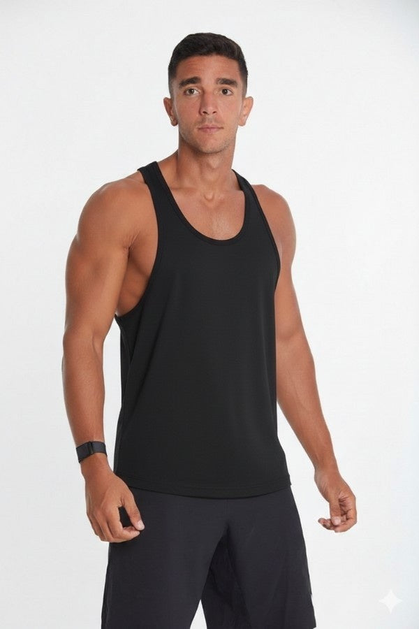 Black lining Tank Top In Black