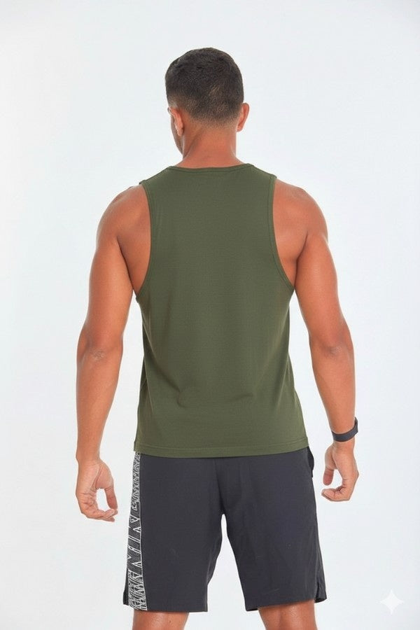Open Tank Top In Olive Green