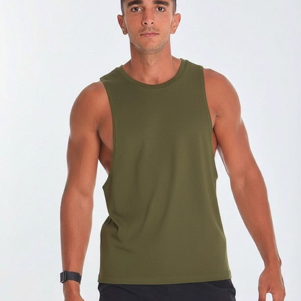 Open Tank Top In Olive Green