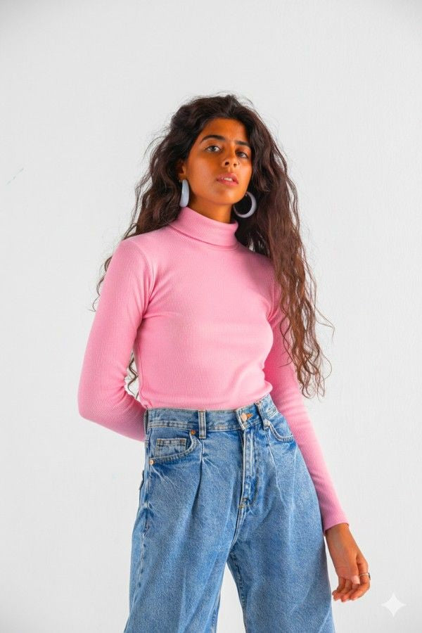 90s Funk Turtleneck In Pink