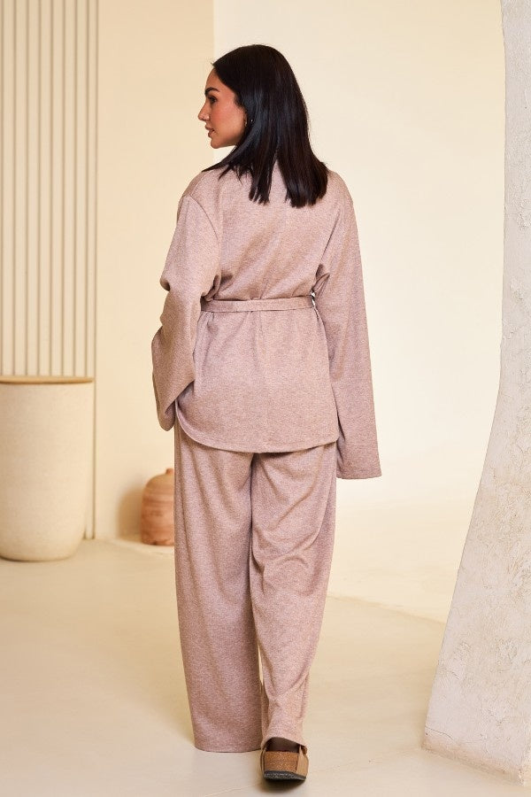 Comfy Kimono Set In Beige