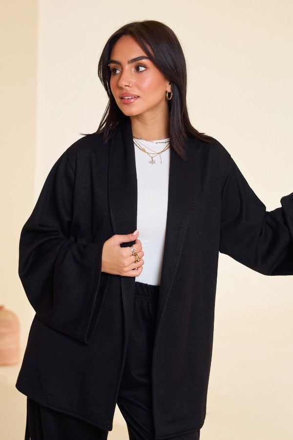 Comfy Kimono Set In Black