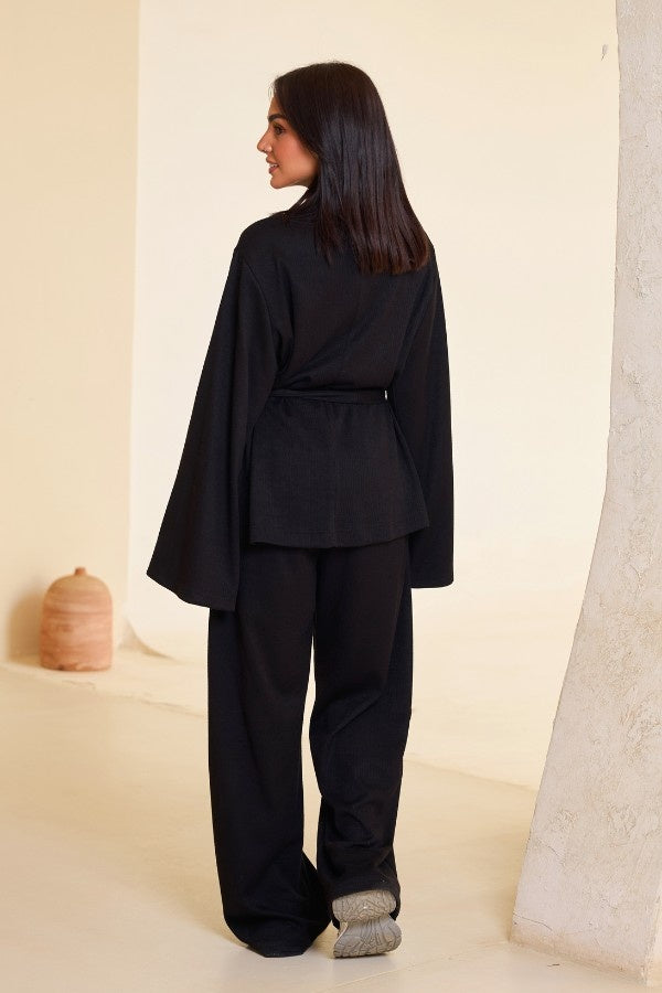 Comfy Kimono Set In Black
