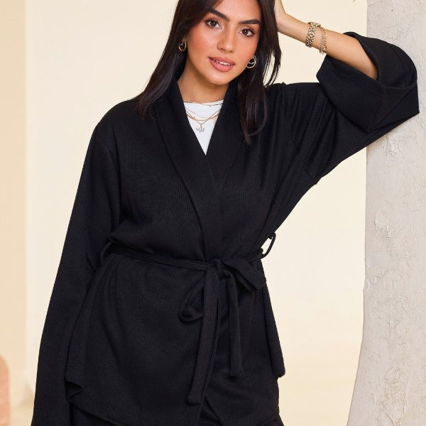 Comfy Kimono Set In Black
