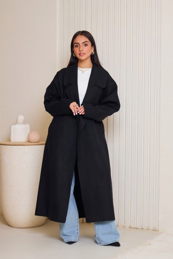 Long Oversized Black Coat