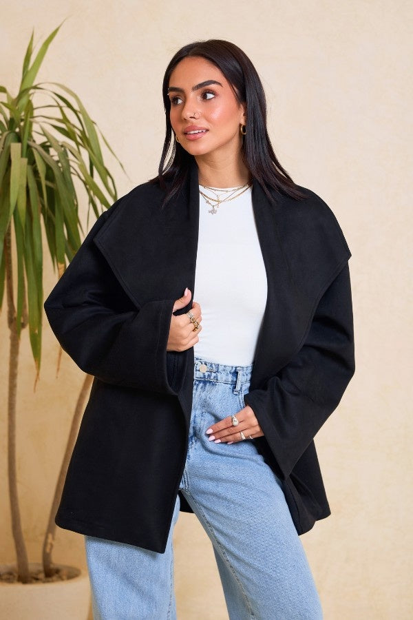 Big Collar Black Jacket