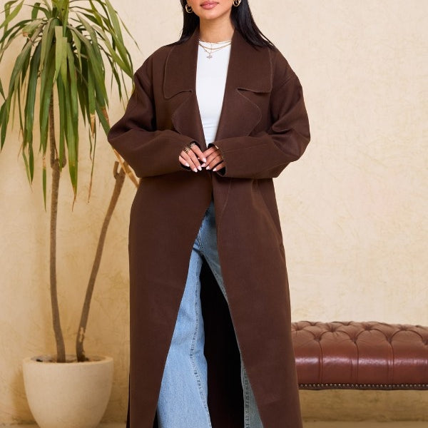 Long Oversized Brown Coat
